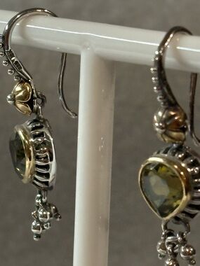 Olive Quartz set in sterling Silver and Gold by Barbara Bixby